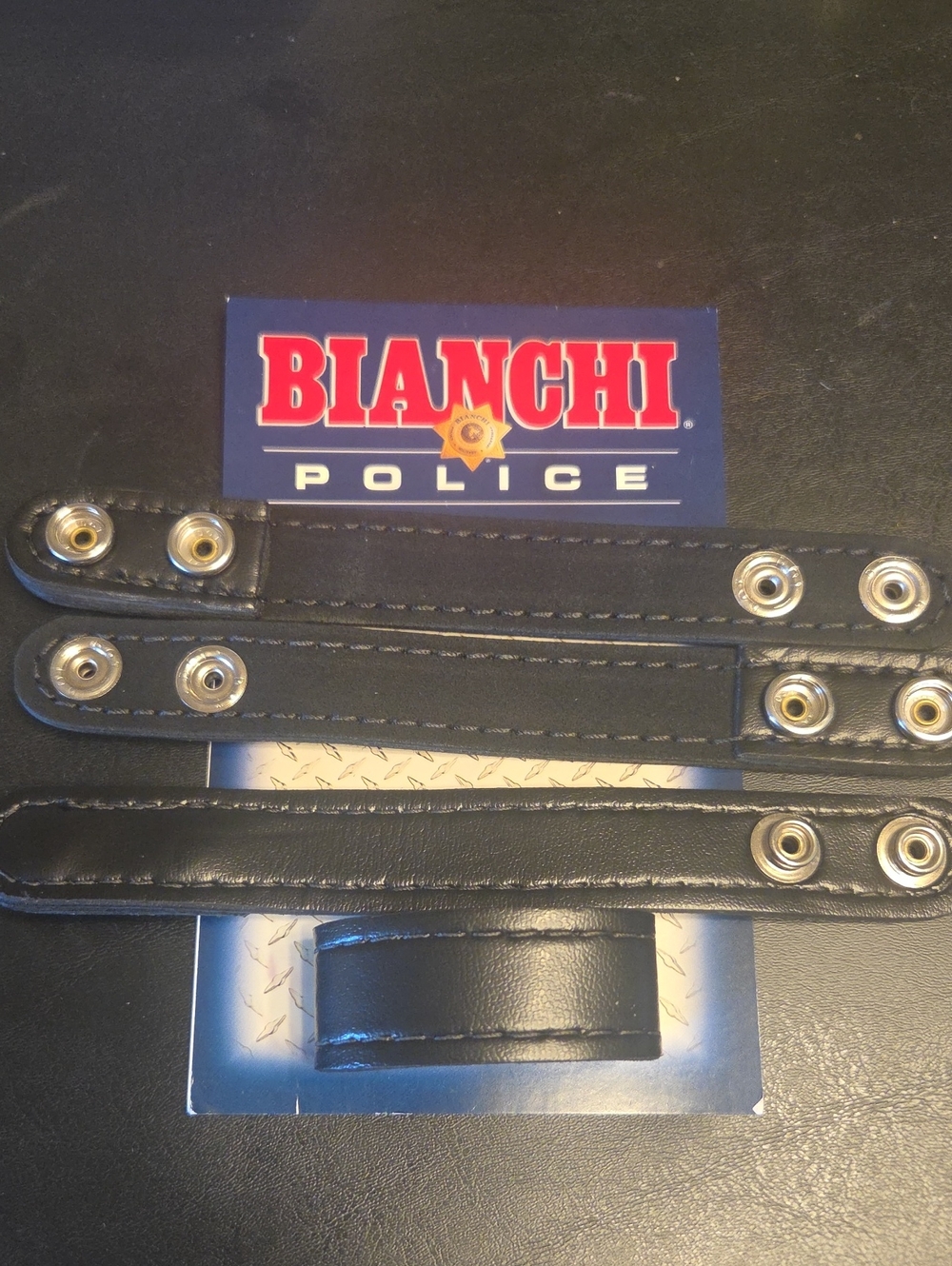 Bianchi Black Leather Belt Keepers - Police Series